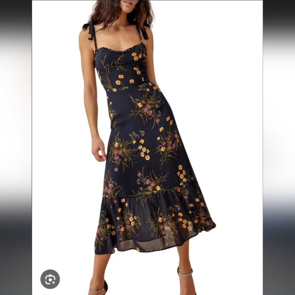 Reformation Black Floral Maxi Dress